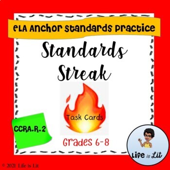 Preview of Standards Streak CCRA.R.2 Task Cards