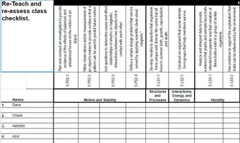 Preview of Standards Tracking Sheets - Science and Social Studies