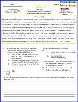 Preview of Standards-based Reading & Writing Nonfiction Comprehension Passages