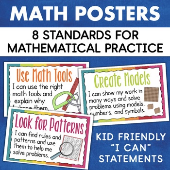 Preview of 8 Standards for Mathematical Practices Posters Math I Can Statements