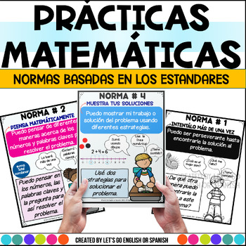 Preview of Prácticas Matemáticas Posters de regreso a clases - Spanish Math Practices