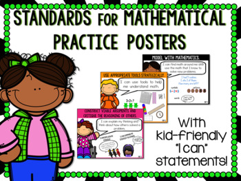 Preview of Standards for Mathematical Practice Posters- Primary Friendly {Cute KidsTheme}