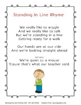 Standing in Line Rhyme by Lingual Logic | Teachers Pay Teachers
