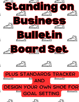 Preview of Standing on Business Test Prep Bulletin Board, Goal/Shoe Design, Student Tracker