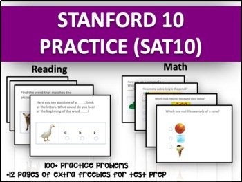 Preview of Stanford 10 Practice Kindergarten for Reading and Math (SAT10)