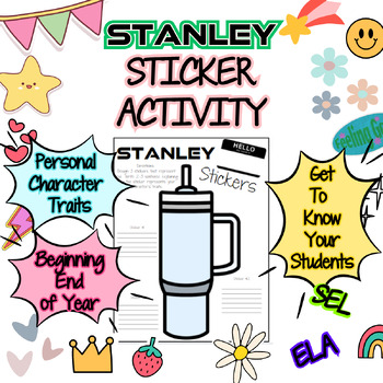 Preview of Stanley Cup Character Traits Sticker Draw SEL ELA End of Year Beginning May June