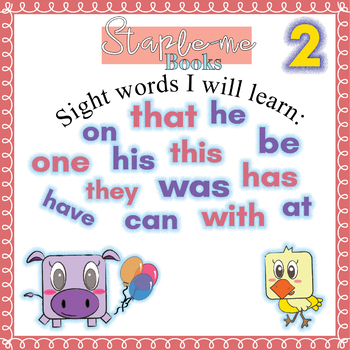 Preview of Staple-me Books: Kindergarten Sight Word Stories and activities Level A (Unit 2)