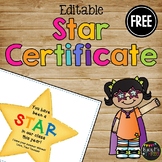 Star Certificate for End of the Year | Award for Students 