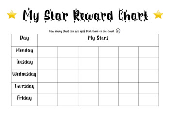 Star Chart - Behaviour Management/ Regulation by TeachingwithMissV