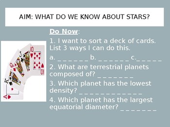 Preview of Star Classification Power Point Presentation w/KEY
