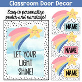 Star Classroom Door Decor with Editable Name Tags: Let You