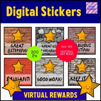 Preview of Star Digital Reward Motivational Merit Stickers - Google App / See Saw 0088