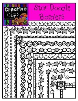 Preview of Star Doodle Borders {Creative Clips Digital Clipart}
