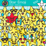 Star Emoji Clipart: 52 Emoticon Faces Clip Art Black & Whi