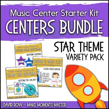 Preview of Star Exploration Themed Music Center Starter Kit - Variety Pack Bundle