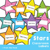 Editable Bright Star Labels for Classroom Decor