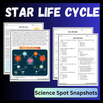 Preview of Star Life Cycle Reading Comprehension - Print and Digital Resources