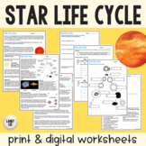 Star Life Cycles - Reading Comprehension Worksheets