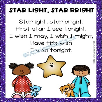 Star Light Star Bright | Colored Nursery Rhyme Poster by Little ...