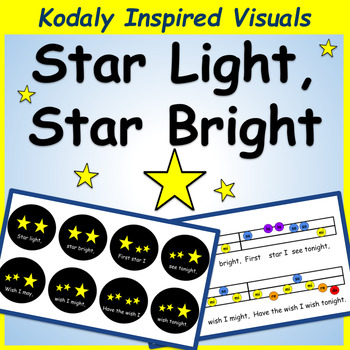 Preview of Star Light, Star Bright: Pentatonic Folk Song  | Kodaly Inspired Visuals