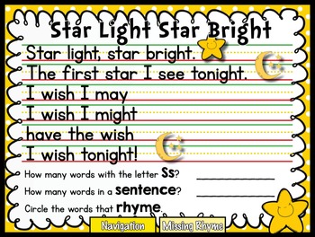 Star Light Star Bright Phonological Activities {Printable SMARTboard}