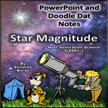 Preview of Star Magnitude PowerPoint Presentation and Doodle Dat Notes:  5-ESS1-1