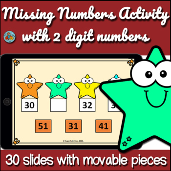 Preview of Star Missing Numbers Activity (1-100), Google Slides, Math Activities
