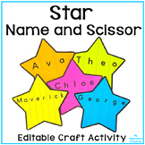 Star Name and Scissor Editable Activity Craft Preschool Pr