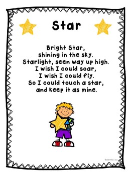 poem star poems short words class stars rhyming english teacherspayteachers word bright teachers poetry students digraph using blends