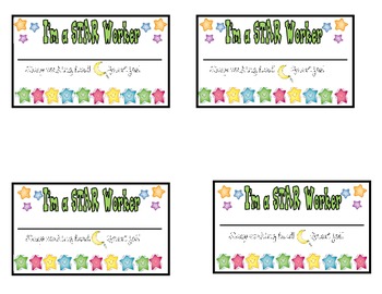 Star Punch Cards by Tiered In First | TPT