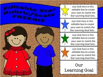 Preview of Star Rubric/Scale FREEBIE in Editable Format