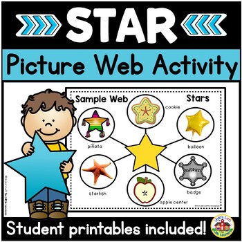 Preview of Star Shape Picture Web Activity and Worksheets for Preschool