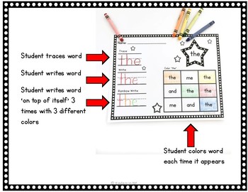 sight word practice super star sight words 75 high frequency words