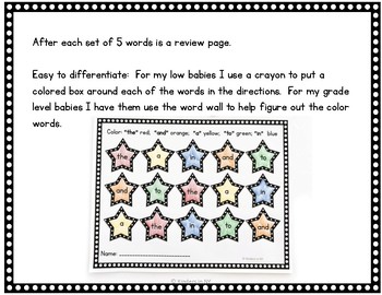 sight word practice super star sight words 75 high frequency words