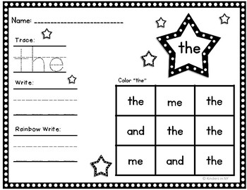 Sight Word Practice: Super Star Sight Words- 75 High Frequency Words