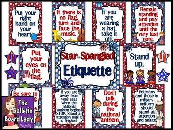 Preview of Star Spangled Banner Etiquette Bulletin Board
