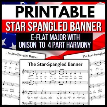 Preview of Star Spangled Banner → National Anthem Sheet Music | Unison to SATB Choir