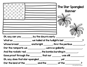 star spangled banner flag coloring page