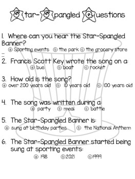 Preview of Star Spangled Banner Questions