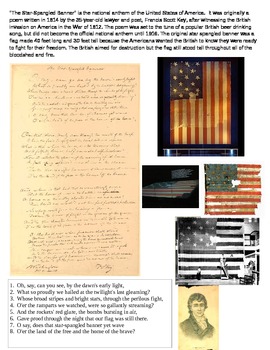 Preview of Star Spangled Banner-history of the song HANDOUT