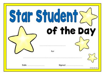 Preview of Star Student Certificates of the Day, Week, Month, Year | Print and Award