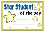 Star Student Certificates of the Day, Week, Month, Year | 