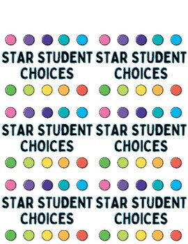 Star Student Punch Card Student Punch Cards Digital Download 3.5 X 2 In. 