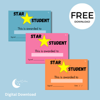 Preview of Star Student Rewards Cards