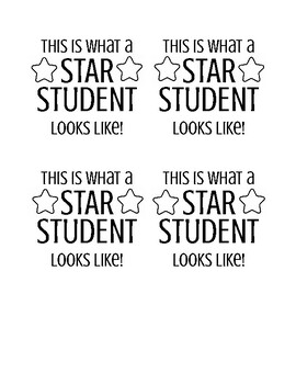Preview of Star Student Tags