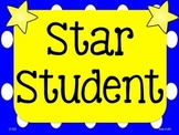 Star Student and Wall of Fame sign