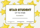 Star Student certificates