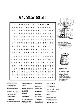 Preview of Star Stuff Word Search Astronomy
