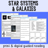 Star Systems & Galaxies Guided Reading - PDF & Digital Versions