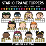 Star Ten Frame Kid Toppers Clipart